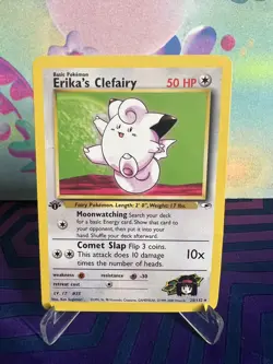 Erika's Clefairy First Edition - 25/132 - Gym Heroes 1st Vintage Pokemon TCG - Image 1
