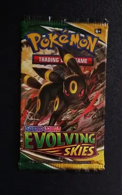 1st Print ⭐ ⭐ ⭐ Umbreon artwork Pokemon TCG Evolving Skies Booster Pack Sealed - Image 1