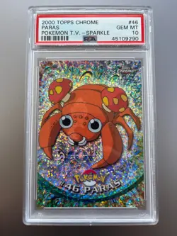 PSA 10 Topps Chrome SPARKLE Paras #46 Holo Foil Rare Pokemon TV 2000 GEM MINT - Image 1