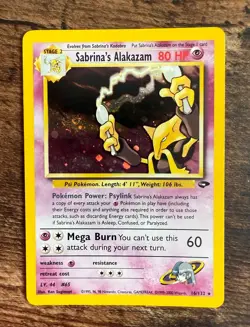 Pokemon Card Sabrina's Alakazam - Gym Challenge 16/132 - Holo Rare - Vintage - Image 1