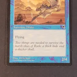 MTG - 1x Fighting Drake - Tempest - Light Play LP - Vintage - Blue - Magic CCG - Image 4