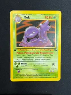 Pokemon Muk 28/62 Fossil Rara Prima Edizione Wizards ITA Carte Vintage - Image 1