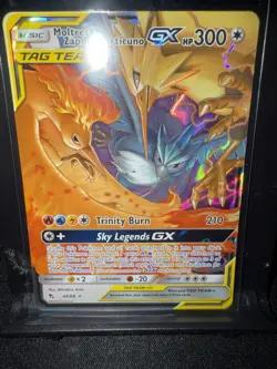 2019 Pokemon Sun & Moon Moltres Zapdos Articuno GX Hidden Fates #44 - Image 1