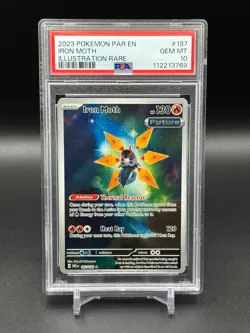 Pokemon Iron Moth 187/182 Paradox Rift Holo PSA 10 GEM - Image 1