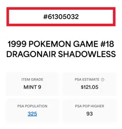 Dragonair 18/102 - Base Set Shadowless - PSA 9 - Pokemon Card - Image 3