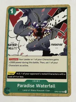Paradise Waterfall OP01-057 UC One Piece Card Game Romance Dawn NM English - Image 1