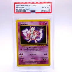 PSA 10 Mewtwo WB Kids Promo Stamped Pokemon Card With Ink Hickey on Ear - Image 1
