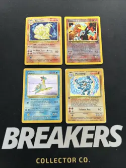 Mixed Set Vintage 4 Card Holo Pokemon Lot with 1st Edition: Machamp & Ninetales - Image 1