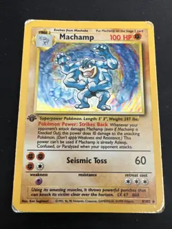Mixed Set Vintage 4 Card Holo Pokemon Lot with 1st Edition: Machamp & Ninetales - Image 2