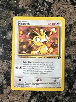 2000 Pokemon Meowth 62/82 Team Rocket 1st Edition NM/+ - Image 1