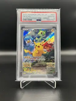⭐Pokemon Pikachu 2022 SV-P Scarlet Violet Pre-Order Promo Card #001 PSA10⭐ - Image 1
