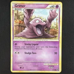 Pokemon TCG Grimer HGSS Undaunted 50/90 Non Holo Regular Card - Image 1