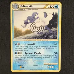 Pokemon TCG Poliwrath Unleashed 21/95 HeartGold & SoulSilver Rare Non Holo Card - Image 1