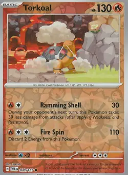 Torkoal 030/167 - Pokemon TCG TWM Twilight Masquerade NM Reverse Holo - Image 1