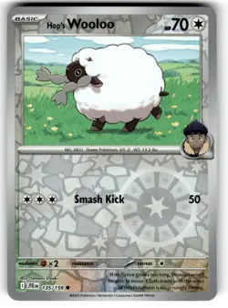 Pokemon SV09 Journey Together Card Hop's Dubwool 136/159 Reverse Foil - Image 1