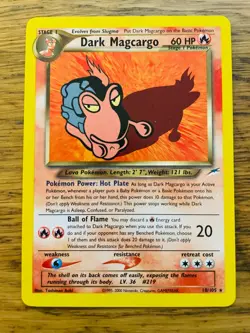 Dark Magcargo (18/105) Rare Neo Destiny Set Pokemon Card! FREE P&P! - Image 1