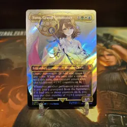 Yuna, Grand Summoner (Borderless) (Surge Foil) Commander: Final Fantasy Foil MTG - Image 1