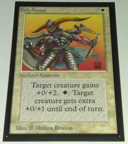 MTG Magic the Gathering BETA Collector's Edition HOLY ARMOR LP - Image 1