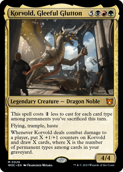 MTG magic 1x Korvold, Gleeful Glutton (M/NM) Commander Wilds of Eldraine - Image 1