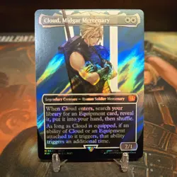Cloud, Midgar Mercenary (Borderless) (Surge Foil) Final Fantasy MTG FIN 0520 - Image 1
