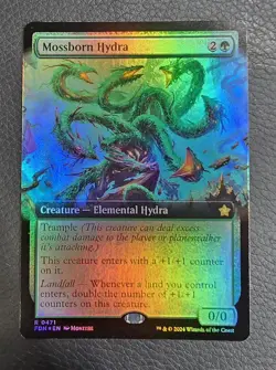 Mossborn Hydra (Extended Art) Foundations Foil MTG NM Magic Card - Image 1