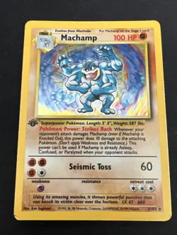Mixed Set Vintage 4 Card Holo Pokemon Lot with 1st Edition: Machamp & Gyarados - Image 4