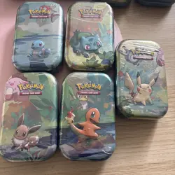 Pokemon TCG Kanto Friends Mini Tins X 5 full artwork set! - Image 1