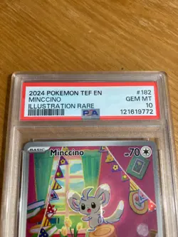 2024 Pokemon Minccino 182/162 Sv05: Temporal Forces Illustration Rare PSA 10 - Image 2
