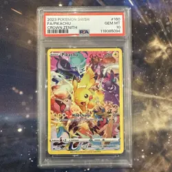 Pokemon PSA 10 Pikachu 160/159 Full Art Secret Rare Crown Zenith 2023 Gem Mint - Image 1