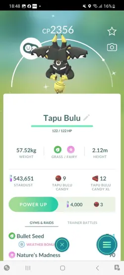 Pokemon Go (Stage 33) Shiny Legendary Tapu Bulu ( 10 Legendarys ) - Image 2