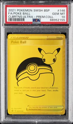 2021 POKEMON SWSH BLACK STAR PROMO #146 FULL ART/POKE BALL PSA 10 - Image 1
