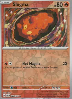 Slugma 028/167 - Pokemon TCG TWM Twilight Masquerade NM Reverse Holo - Image 1