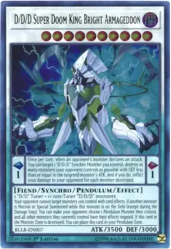 D/D/D Super Doom King Bright Armageddon BLLR-EN007 - 1st Ed NM - UR Yugioh Card - Image 1