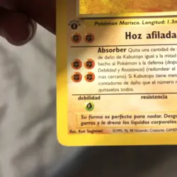 SPANISH 1st Edition Kabutops 9/62 Fossil 2000 WOTC Pokemon Card TCG - Image 5