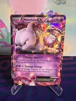 Mewtwo EX XY107 Black Star Promo Ultra Rare Holo Pokemon Card LP - Image 1