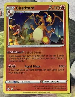 Charizard 025/185 Vivid Voltage Cracked Ice Holo Exclusive Pokemon Card NM/LP - Image 2