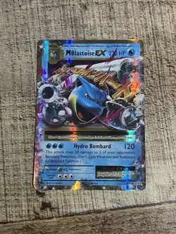Mega M BLASTOISE EX 22/108 XY Evolutions Holo Full Art Pokemon Card - Image 1