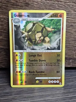 Golem 19/99 Reverse Holo Foil Vintage Pokemon Card 2009 LP - Image 1