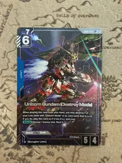 Gundam Card Game: Unicorn Gundam (Destroy Mode) (LR+) - Newtype Rising GD01-002 - Image 1