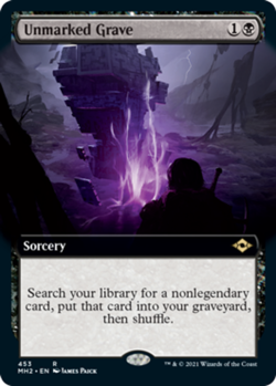 Near Mint, English - 1 x MTG Unmarked Grave - Extended Art Modern Horizons 2 - Image 1