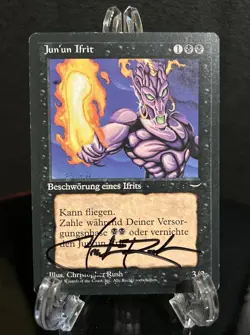 MTG Junun Efreet LP GERMAN Renaissance FBB Artist Signed Christopher Rush Vinage - Image 1