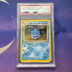 2002 Pokemon Light Azumarill Holo Rare 13/105 Neo Destiny - PSA 6 - Image 1