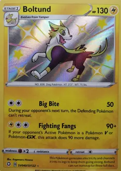 Boltund SV040/SV122 Pokemon Shining Fates Sword Shield Shiny Rare Card Holo NM - Image 1