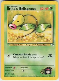 Pokemon TCG Erika's Bellsprout (76) 076/132 Gym Heroes Common card Unlimited MP - Image 1