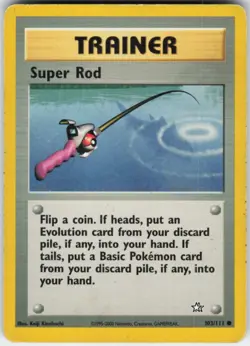 Pokemon TCG Super Rod 103/111 Neo Genesis Common card Unlimited MP - Image 1