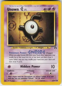 Pokemon TCG Unown [E] 67/75 Neo Discovery Common card Unlimited MP - Image 1