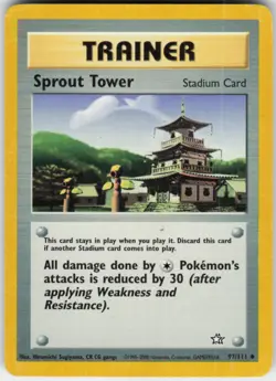 Pokemon TCG Sprout Tower 097/111 Neo Genesis Uncommon card Unlimited MP - Image 1