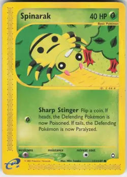 Pokemon TCG Spinarak (111) 111/147 Aquapolis Common card Normal MP - Image 1