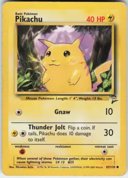 Pokemon TCG Pikachu 087/130 Base Set 2 Common card Normal MP - Image 1