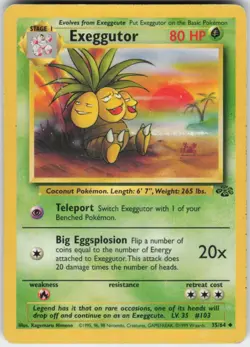 Pokemon TCG Exeggutor 35/64 Jungle Uncommon card Unlimited MP - Image 1
